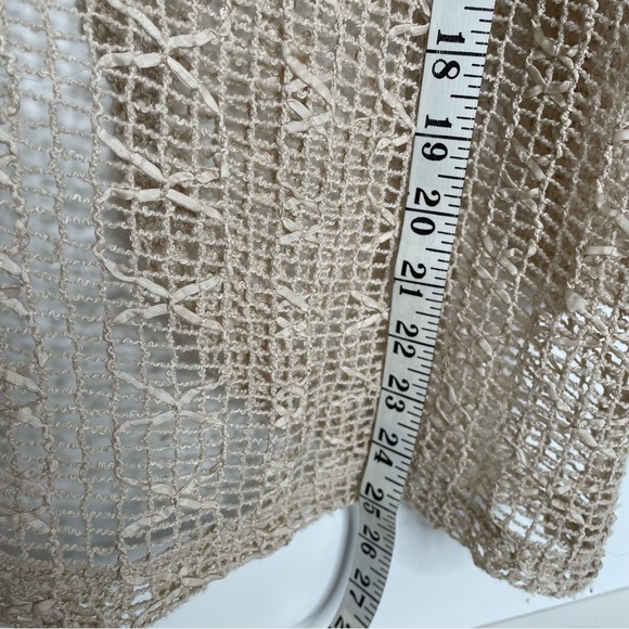 Toffee Apple Mesh Ribbon Wooden Button Closure Cardigan Sz OS - Picture 5 of 8